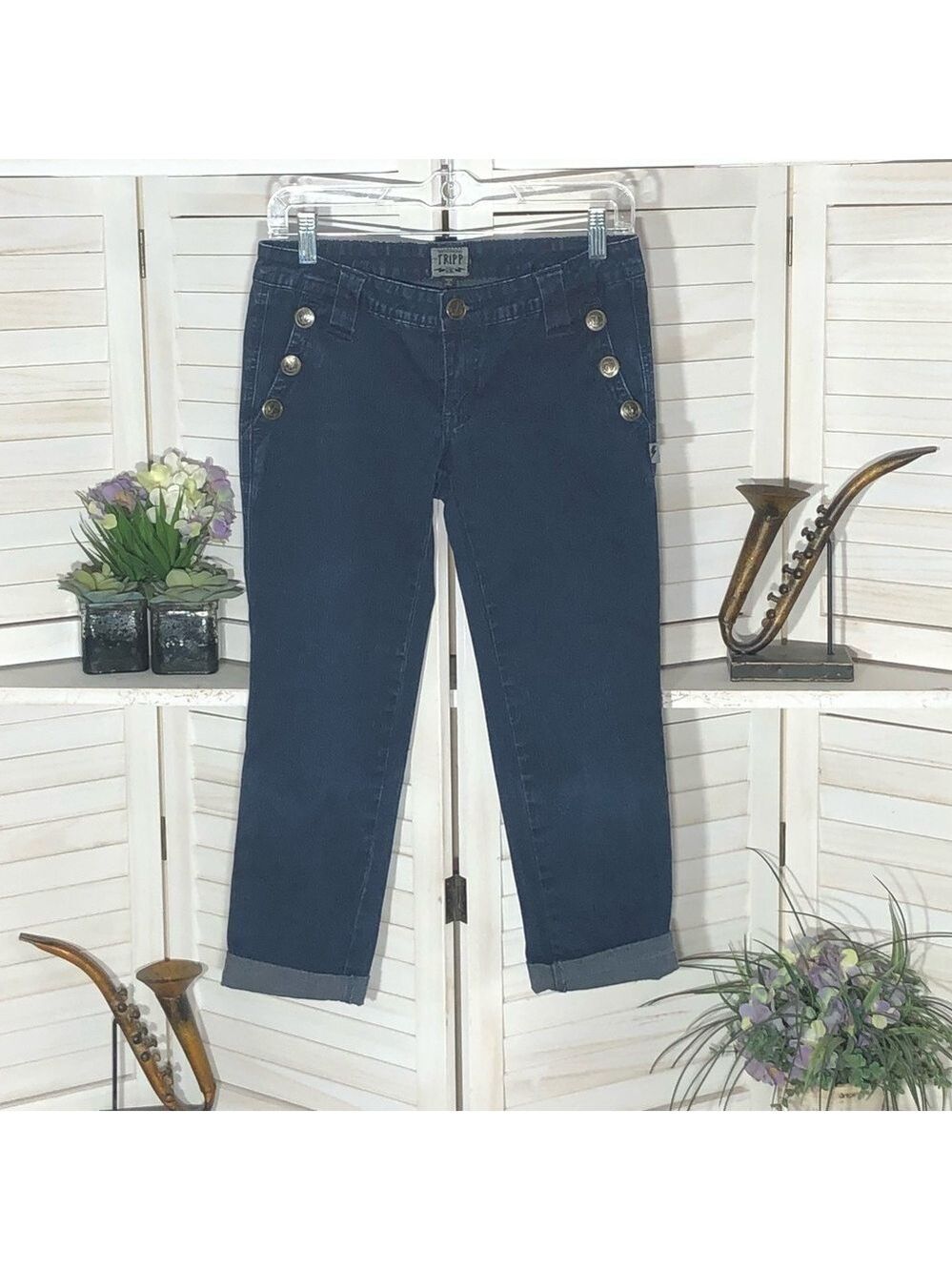 Tripp Y2k Blue Sailor Capri Jeans Xs